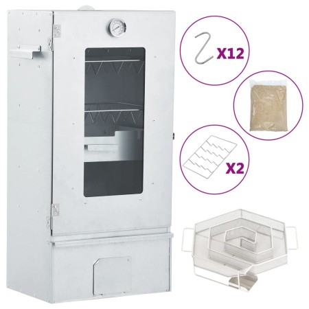 Horno ahumador de BBQ con generador humo frío acero galvanizado by vidaXL, Barbecues - Ref: Foro24-3200755, Price: 165,38 €, ...