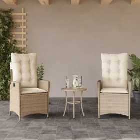 Garten-Liegestühle mit beigen Kissen, 2 Stück, aus PE-Rattan. von vidaXL, Gartenstühle - Ref: Foro24-365268, Preis: 273,71 €,...