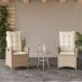 Garten-Liegestühle mit beigen Kissen, 2 Stück, aus PE-Rattan. von vidaXL, Gartenstühle - Ref: Foro24-365268, Preis: 256,42 €,...