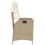 Garten-Liegestühle mit beigen Kissen, 2 Stück, aus PE-Rattan. von vidaXL, Gartenstühle - Ref: Foro24-365268, Preis: 256,42 €,...