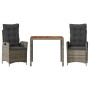 3-piece garden dining set with gray synthetic rattan cushions by vidaXL, Garden sets - Ref: Foro24-3213103, Price: 382,18 €, ...