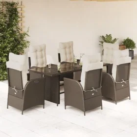 Set comedor de jardín 7 pzas con cojines ratán sintético marrón by vidaXL, Garden sets - Ref: Foro24-3213354, Price: 966,81 €...