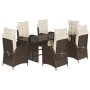 Set comedor de jardín 7 pzas con cojines ratán sintético marrón by vidaXL, Garden sets - Ref: Foro24-3213354, Price: 894,01 €...