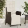 Gartenliege mit braunem PE-Rattan-Fußhocker von vidaXL, Gartenstühle - Ref: Foro24-365282, Preis: 142,20 €, Rabatt: %