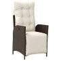 Sillón reclinable de jardín con reposapiés ratán PE marrón by vidaXL, Garden chairs - Ref: Foro24-365282, Price: 119,97 €, Di...