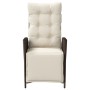 Sillón reclinable de jardín con reposapiés ratán PE marrón by vidaXL, Garden chairs - Ref: Foro24-365282, Price: 119,97 €, Di...