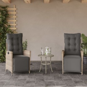 Sillón reclinable jardín y reposapiés 2 uds ratán PE gris claro by vidaXL, Garden chairs - Ref: Foro24-365294, Price: 244,15 ...