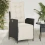 Gartenliege mit schwarzem PE-Rattan-Fußhocker von vidaXL, Gartenstühle - Ref: Foro24-365280, Preis: 138,27 €, Rabatt: %
