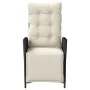 Sillón reclinable de jardín con reposapiés ratán PE negro de vidaXL, Sillas de jardín - Ref: Foro24-365280, Precio: 138,27 €,...