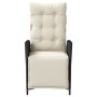 Sillón reclinable de jardín con reposapiés ratán PE negro by vidaXL, Garden chairs - Ref: Foro24-365280, Price: 116,64 €, Dis...