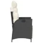 Gartenliege mit schwarzem PE-Rattan-Fußhocker von vidaXL, Gartenstühle - Ref: Foro24-365280, Preis: 138,27 €, Rabatt: %