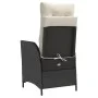 Gartenliege mit schwarzem PE-Rattan-Fußhocker von vidaXL, Gartenstühle - Ref: Foro24-365280, Preis: 138,27 €, Rabatt: %