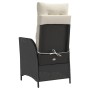 Sillón reclinable de jardín con reposapiés ratán PE negro by vidaXL, Garden chairs - Ref: Foro24-365280, Price: 116,64 €, Dis...
