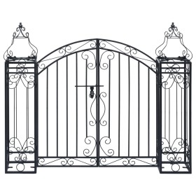 Puerta de jardín decorativa de hierro forjado 122x20,5x100 cm