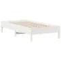 Massives Bettgestell aus weißem Kiefernholz, 90 x 190 cm von vidaXL, Betten und Lattenroste - Ref: Foro24-842727, Preis: 79,0...