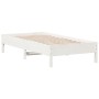 Massives Bettgestell aus weißem Kiefernholz, 90 x 190 cm von vidaXL, Betten und Lattenroste - Ref: Foro24-842727, Preis: 88,7...