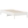 Massives Bettgestell aus weißem Kiefernholz, 90 x 190 cm von vidaXL, Betten und Lattenroste - Ref: Foro24-842727, Preis: 79,0...