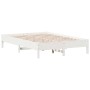 Estructura de cama madera maciza de pino blanco 150x200 cm de vidaXL, Camas y somieres - Ref: Foro24-842695, Precio: 122,55 €...
