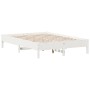 Estructura de cama madera maciza de pino blanco 150x200 cm de vidaXL, Camas y somieres - Ref: Foro24-842695, Precio: 122,55 €...
