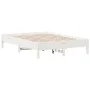Massives Bettgestell aus weißem Kiefernholz, 135 x 190 cm von vidaXL, Betten und Lattenroste - Ref: Foro24-842719, Preis: 104...