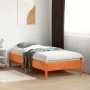 Estructura de cama madera maciza de pino marrón cera 75x190 cm de vidaXL, Camas y somieres - Ref: Foro24-842733, Precio: 83,7...