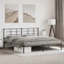 Bed frame with black metal headboard 193x203 cm by vidaXL, Beds and slatted bases - Ref: Foro24-355567, Price: 109,46 €, Disc...