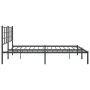 Bettgestell mit schwarzem Metallkopfteil 193x203 cm von vidaXL, Betten und Lattenroste - Ref: Foro24-355567, Preis: 109,46 €,...