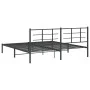 Bed frame with black metal headboard 193x203 cm by vidaXL, Beds and slatted bases - Ref: Foro24-355567, Price: 109,46 €, Disc...