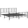Bettgestell mit Kopf- und Fußteil aus schwarzem Metall, 200 x 200 cm von vidaXL, Betten und Lattenroste - Ref: Foro24-355586,...