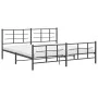 Black metal headboard and footboard bed frame 200x200 cm by vidaXL, Beds and slatted bases - Ref: Foro24-355586, Price: 133,2...