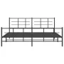 Black metal headboard and footboard bed frame 200x200 cm by vidaXL, Beds and slatted bases - Ref: Foro24-355586, Price: 133,2...
