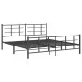 Black metal headboard and footboard bed frame 183x213 cm by vidaXL, Beds and slatted bases - Ref: Foro24-355584, Price: 119,3...