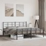 Black metal headboard and footboard bed frame 183x213 cm by vidaXL, Beds and slatted bases - Ref: Foro24-355584, Price: 119,3...