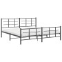 Estructura de cama cabecero y estribo metal negro 183x213 cm de vidaXL, Camas y somieres - Ref: Foro24-355584, Precio: 121,07...