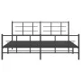 Black metal headboard and footboard bed frame 183x213 cm by vidaXL, Beds and slatted bases - Ref: Foro24-355584, Price: 119,3...
