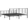 Black metal headboard and footboard bed frame 183x213 cm by vidaXL, Beds and slatted bases - Ref: Foro24-355584, Price: 119,3...