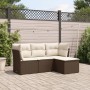 Set de sofás de jardín 4 pzas y cojines ratán sintético marrón by vidaXL, Garden sets - Ref: Foro24-3249382, Price: 266,55 €,...