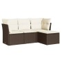 Set de sofás de jardín 4 pzas y cojines ratán sintético marrón by vidaXL, Garden sets - Ref: Foro24-3249382, Price: 266,55 €,...