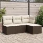 Set de sofás de jardín 4 pzas y cojines ratán sintético marrón by vidaXL, Garden sets - Ref: Foro24-3249342, Price: 245,35 €,...