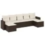7-teiliges Gartensitzgruppen-Set mit braunen PE-Rattan-Kissen. von vidaXL, Modulare Sofas für den Außenbereich - Ref: Foro24-...