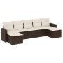 Juego de sofás de jardín 7 piezas con cojines ratán PE marrón by vidaXL, Modular outdoor sofas - Ref: Foro24-3251680, Price: ...