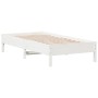Massives Bettgestell aus weißem Kiefernholz, 75 x 190 cm von vidaXL, Betten und Lattenroste - Ref: Foro24-842731, Preis: 86,4...