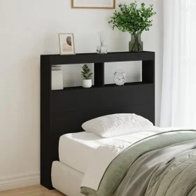 Bed headboard with black LED 100x17x102 cm by vidaXL, Headboards and footboards - Ref: Foro24-839183, Price: 67,07 €, Discoun...