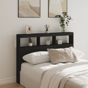 Bettkopfteil mit schwarzer LED 140x17x102 cm von vidaXL, Kopf- und Fußteile - Ref: Foro24-839197, Preis: 87,01 €, Rabatt: %