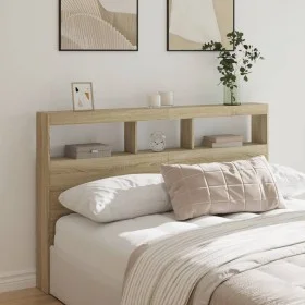 Sonoma oak bed headboard with LED 160x17x102 cm by vidaXL, Headboards and footboards - Ref: Foro24-839205, Price: 107,68 €, D...
