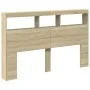 Bettkopfteil mit LED Sonoma-Eiche 160x17x102 cm von vidaXL, Kopf- und Fußteile - Ref: Foro24-839205, Preis: 107,68 €, Rabatt: %