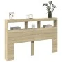 Bettkopfteil mit LED Sonoma-Eiche 160x17x102 cm von vidaXL, Kopf- und Fußteile - Ref: Foro24-839205, Preis: 107,68 €, Rabatt: %