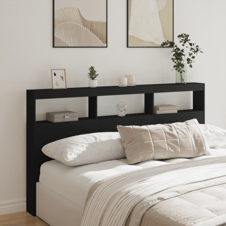 Bettkopfteil mit schwarzer LED 180x17x102 cm von vidaXL, Kopf- und Fußteile - Ref: Foro24-839211, Preis: 109,03 €, Rabatt: %