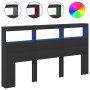 Cabecero de cama con LED negro 180x17x102 cm de vidaXL, Cabeceros y pies de cama - Ref: Foro24-839211, Precio: 112,95 €, Desc...