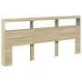 Bettkopfteil mit LED Sonoma-Eiche 220x17x102 cm von vidaXL, Kopf- und Fußteile - Ref: Foro24-839226, Preis: 122,29 €, Rabatt: %